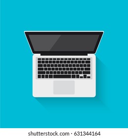 Laptop. Notebook. Flat design. Vector illustration.