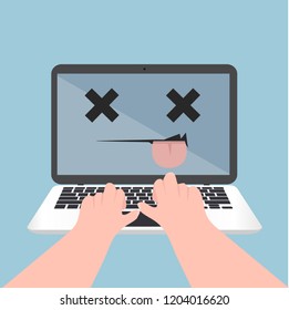 laptop notebook with hand typing working Dead Emoji 