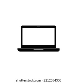 Laptop, Notebook icon in black flat glyph, filled style isolated on white background