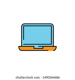 laptop, notebook icon, illustration filled template