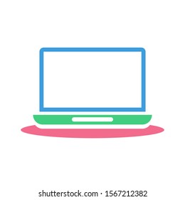 Laptop Notebook icon, modern flat design color sign vector, isolated in white background