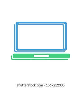 Laptop Notebook icon, modern flat design color sign vector, isolated in white background