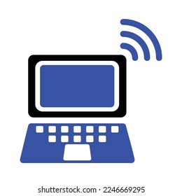 Laptop Notebook Icon, Vector Graphics