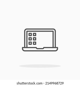laptop notebook line icon. Can be used for digital product, presentation, print design and more.