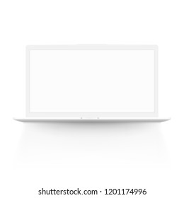 Laptop Notebook With Shadow Front View. EPS10 Vector