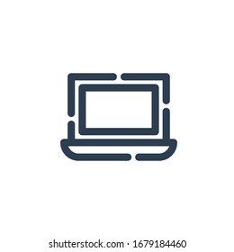laptop notebook technology icon outline 