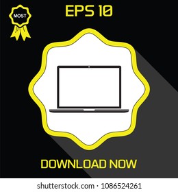 Laptop Notebook Vector Icon. Illustration for web and app in flat design. isolated 
