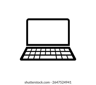 laptop or notebook vector icon isolated on white 