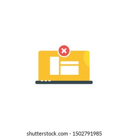Laptop, notebook, wrong device icon vector. Flat icon illustration 