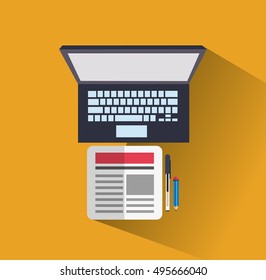 Laptop of office and work design