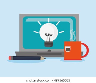 Laptop of office and work design