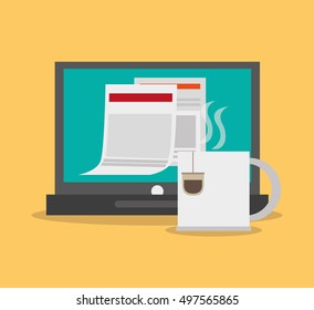Laptop of office and work design