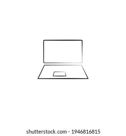 Laptop on background. Vector drawing.