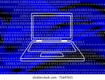 Laptop on a blue background