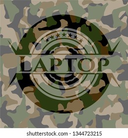 Laptop on camouflaged pattern