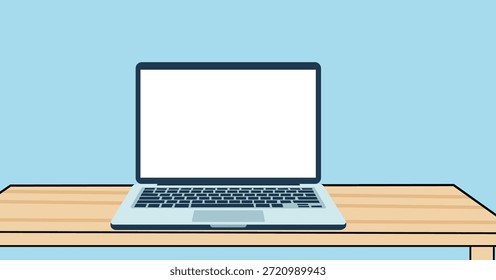 Maqueta de Vector de pantalla de computadora portátil en escritorio