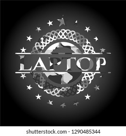 Laptop on grey camo texture