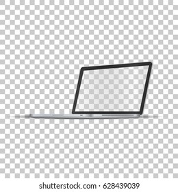 Laptop  on transparent background. Template framework. Insert your picture. Vector illustration. 
