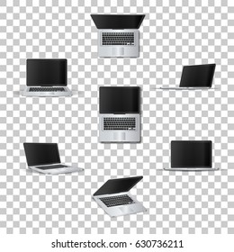 Laptop  on transparent background. Template framework. Insert your picture. Vector illustration. 

