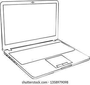 laptop on white