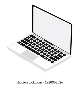 Laptop on white background