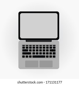 Laptop on white background