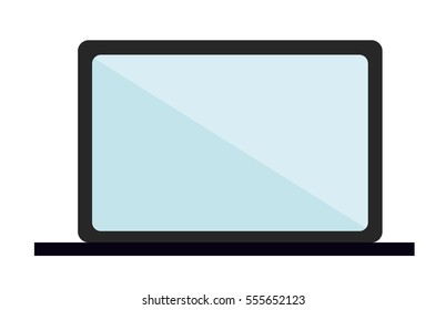 Laptop on white background. Flat vector isolated illustration
