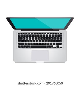 laptop on a white background. PC. Monitor. Vector notebook. Design computer. White computer. Notebook computer. 3D computer. Realistic computer. Grey computer. Mock up computer. Vector Illustration