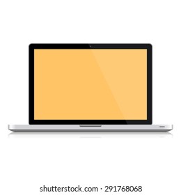 laptop on a white background. PC. Monitor. Vector notebook. Design computer. White computer. Notebook computer. 3D computer. Realistic computer. Grey computer. Mock up computer. Vector Illustration