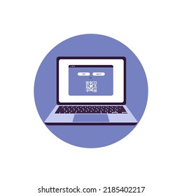  Laptop on a white background. registration or login. code usage