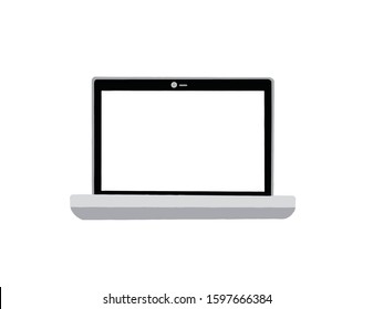 A laptop on an white isolated background . Vector illustration