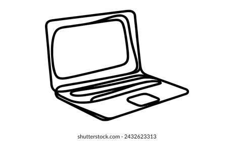 dibujo de línea de portátil de gadget