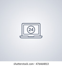 Laptop online 24 icon