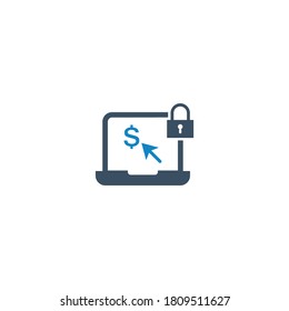 Laptop online buy icon (vector illustration)