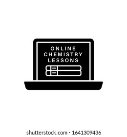 Laptop online chemistry lessons icon. Simple online study icons for ui and ux website or mobile application