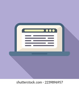 Laptop online course icon flat vector. Web people. Video distance