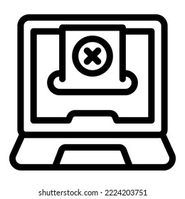Laptop online icon outline vector. Vote public. Election poll