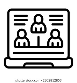 Laptop online lesson icon outline vector. Learn plan. Private school