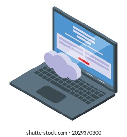 Laptop online travel icon isometric vector. Business trip. Hotel reservation