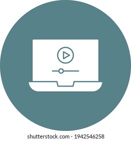 Laptop, online, video, lecture icon vector image. Can also be used for online education. Suitable for use on web apps, mobile apps and print media.