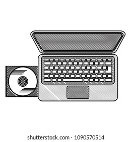 laptop with open drive cd