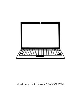 laptop open. eps10 vector illustration. hand drawing