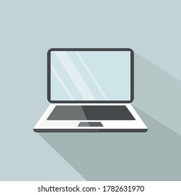 Laptop open flat icon vector