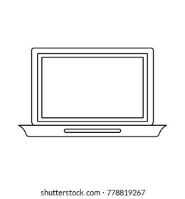 Laptop open isolated