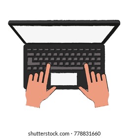 Laptop open isolated