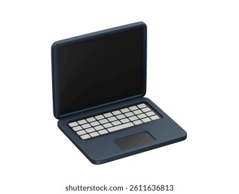 laptop with an open screen and keyboard icon illustration 3d render Laptop icon 3d render