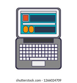 Laptop open with website