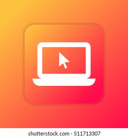 Laptop orange bright app ui/ux Icon / Logo design