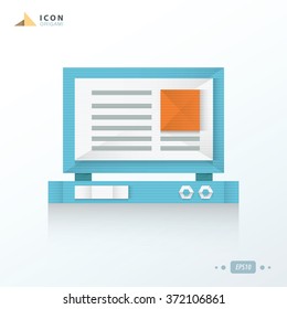 Laptop  origami icon design