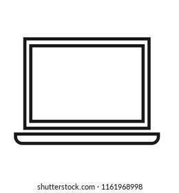 Laptop outline icon. Clipart image isolated on white background